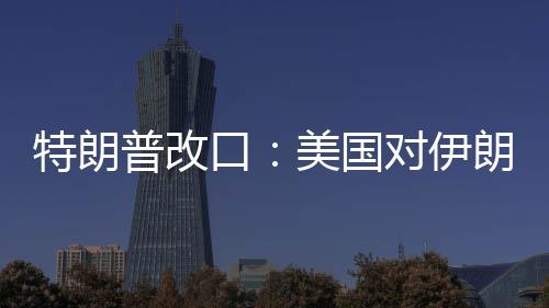 特朗普改口：美国对伊朗动武，不须要盟友赞助