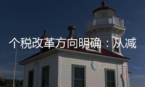 个税鼎新标的方针明白：从减税转向调理支出分派