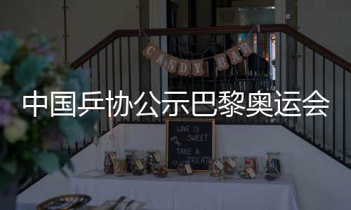 中国乒协公示巴黎奥运会参赛名单 孙颖莎陈梦出战女单