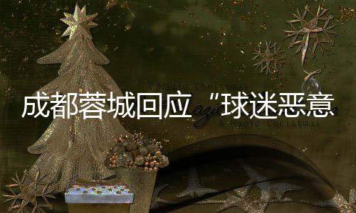 成都蓉城回应“球迷歹意涂鸦”:若系成都球迷所为 将毫不迁就