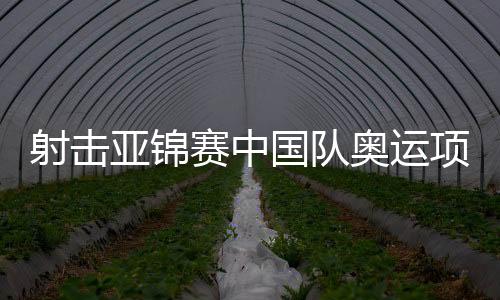 射击亚锦赛中国队奥运名目收成8金7银1铜
