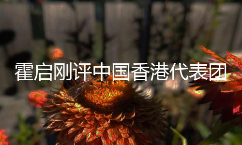 霍启刚评中国香港代表团亚运表现:冲破本身缔造汗青