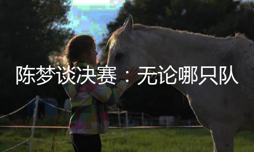 陈梦谈决赛:不管哪只步队面临中国队时,内心城市颤一颤